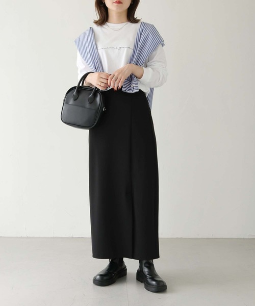 HER CLOSET（ハークローゼット）の「【shemoshelly】WEB限定シンプルプリントロゴロンT 新色追加（Tシャツ/カットソー・レディース・オフホワイト/ブラック/杢グレー・M/S/L）」の12枚目の写真