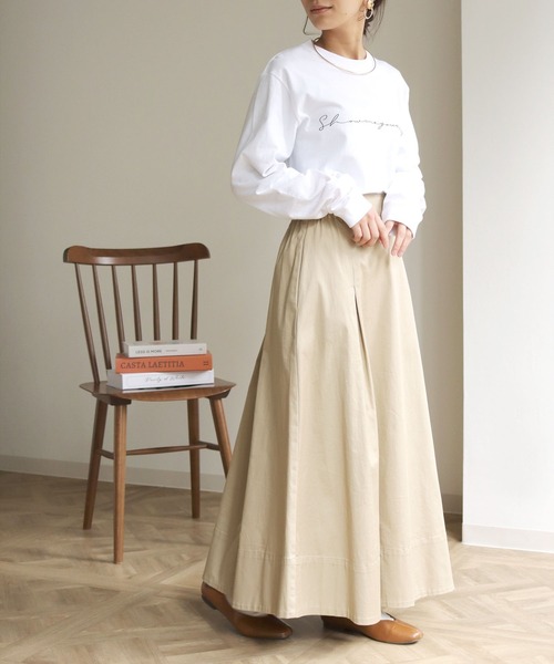 HER CLOSET（ハークローゼット）の「【shemoshelly】WEB限定シンプルプリントロゴロンT 新色追加（Tシャツ/カットソー・レディース・オフホワイト/ブラック/杢グレー・M/S/L）」の15枚目の写真