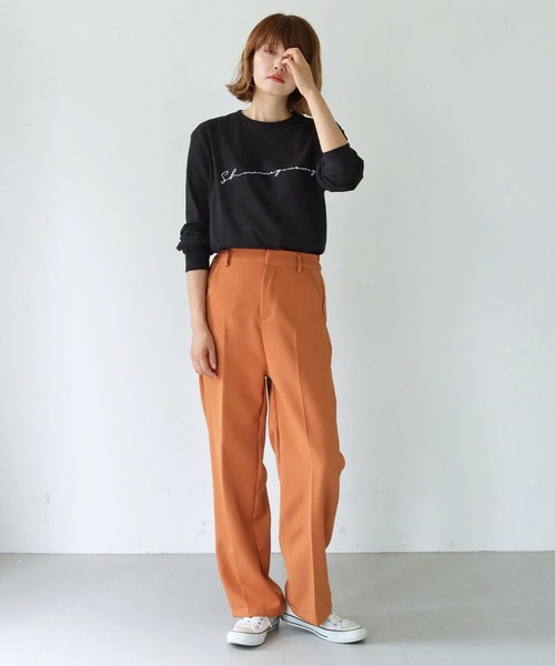 HER CLOSET（ハークローゼット）の「【shemoshelly】WEB限定シンプルプリントロゴロンT 新色追加（Tシャツ/カットソー・レディース・オフホワイト/ブラック/杢グレー・M/S/L）」の17枚目の写真