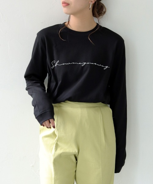 HER CLOSET（ハークローゼット）の「【shemoshelly】WEB限定シンプルプリントロゴロンT 新色追加（Tシャツ/カットソー・レディース・オフホワイト/ブラック/杢グレー・M/S/L）」の20枚目の写真