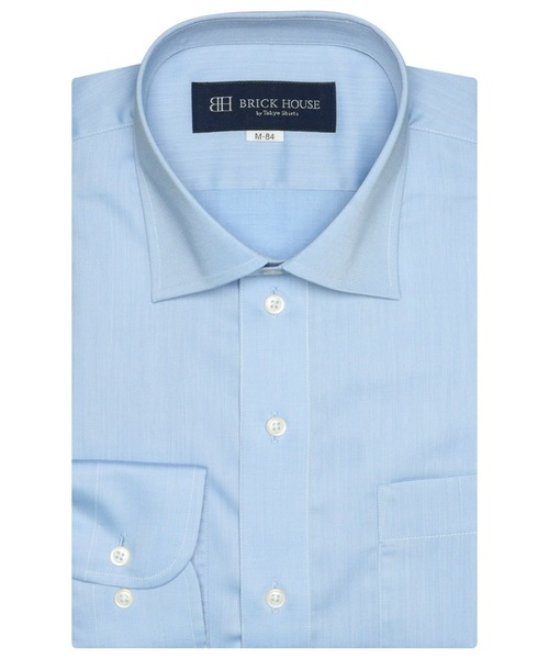 TOKYO SHIRTS(トウキョウシャツ)の「形態安定ノーアイロン ワイド 長袖ビジネスワイシャツ(ビジネスシャツ・メンズ・ブルー・首回り43cm-裄丈86cm/首回り37cm-裄丈80cm/首回り43cm-裄丈82cm/首回り41cm-裄丈86cm/首回り42cm-裄丈86cm/首回り42cm-裄丈82cm/首回り39cm-裄丈84cm/首回り41cm-裄丈82cm/首回り39cm-裄丈80cm/首回り37cm-裄丈84cm)」の1枚目の写真