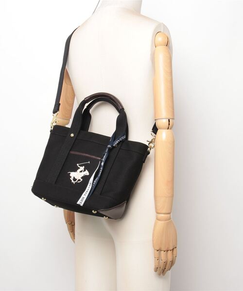 BEVERLY HILLS POLO CLUB（ビバリーヒルズポロクラブ）の「『BEVERLY HILLS POLO CLUB/ビバリーヒルズポロクラブ』ポロPUトートバッグ（トートバッグ・メンズ・グレー系1/ブラック系1/ネイビー系1/ホワイト系1/ブラック系2/アイボリー系1/アイボリー系2/ホワイト系3/ホワイト系2・FREE）」の13枚目の写真