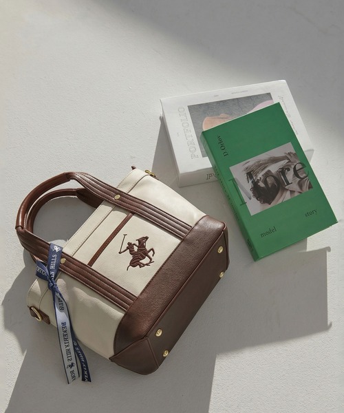 BEVERLY HILLS POLO CLUB（ビバリーヒルズポロクラブ）の「『BEVERLY HILLS POLO CLUB/ビバリーヒルズポロクラブ』ポロPUトートバッグ（トートバッグ・メンズ・グレー系1/ブラック系1/ネイビー系1/ホワイト系1/ブラック系2/アイボリー系1/アイボリー系2/ホワイト系3/ホワイト系2・FREE）」の7枚目の写真