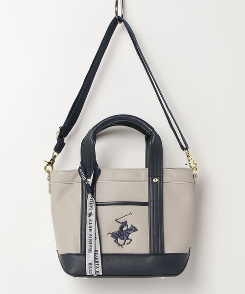 BEVERLY HILLS POLO CLUB（ビバリーヒルズポロクラブ）の「『BEVERLY HILLS POLO CLUB/ビバリーヒルズポロクラブ』ポロPUトートバッグ（トートバッグ・メンズ・グレー系1/ブラック系1/ネイビー系1/ホワイト系1/ブラック系2/アイボリー系1/アイボリー系2/ホワイト系3/ホワイト系2・FREE）」の18枚目の写真