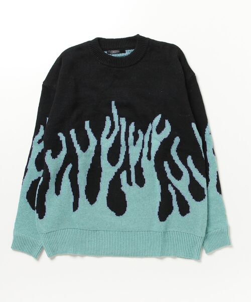 Bling Leads(ブリングリーズ)の「ファイヤージャガードクルーニット(ニット/セーター・メンズ・ブルー/ピンク/グレー・F)」の22枚目の写真