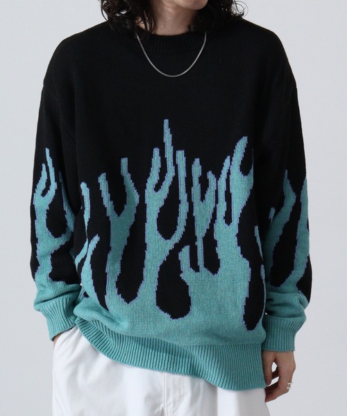 Bling Leads(ブリングリーズ)の「ファイヤージャガードクルーニット(ニット/セーター・メンズ・ブルー/ピンク/グレー・F)」の10枚目の写真