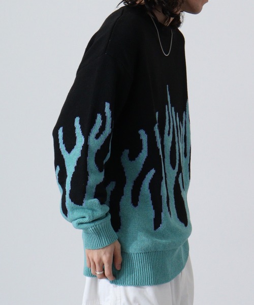 Bling Leads(ブリングリーズ)の「ファイヤージャガードクルーニット(ニット/セーター・メンズ・ブルー/ピンク/グレー・F)」の12枚目の写真