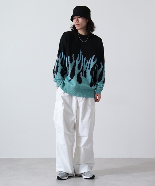 Bling Leads(ブリングリーズ)の「ファイヤージャガードクルーニット(ニット/セーター・メンズ・ブルー/ピンク/グレー・F)」の14枚目の写真