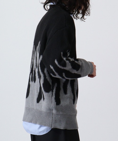 Bling Leads(ブリングリーズ)の「ファイヤージャガードクルーニット(ニット/セーター・メンズ・ブルー/ピンク/グレー・F)」の7枚目の写真