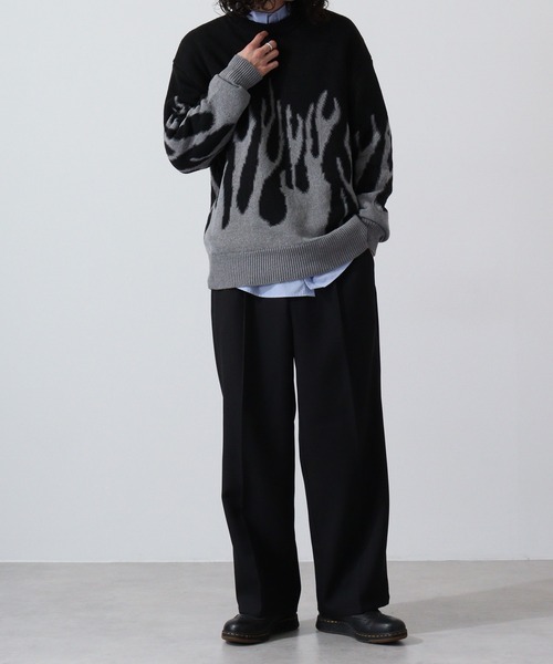 Bling Leads(ブリングリーズ)の「ファイヤージャガードクルーニット(ニット/セーター・メンズ・ブルー/ピンク/グレー・F)」の9枚目の写真