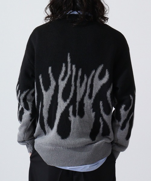 Bling Leads(ブリングリーズ)の「ファイヤージャガードクルーニット(ニット/セーター・メンズ・ブルー/ピンク/グレー・F)」の8枚目の写真