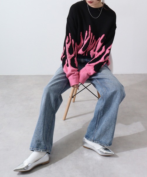 Bling Leads(ブリングリーズ)の「ファイヤージャガードクルーニット(ニット/セーター・メンズ・ブルー/ピンク/グレー・F)」の21枚目の写真