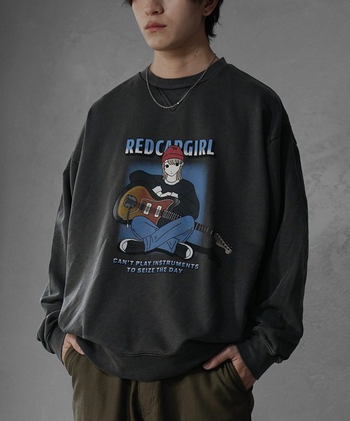 MinoriTY(マイノリティ)の「【MinoriTY select】"RED CAP GIRL" ガールプリントピグメントトレーナー スウェット メンズ オーバーサイズ ルーズフィット ビッグシルエット(スウェット・メンズ・ブルー/ホワイト・L/M)」の9枚目の写真