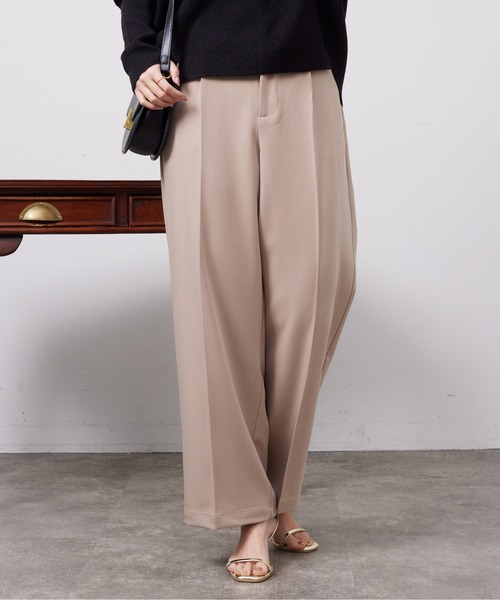 Chez toi（シェトワ）の「センタープレススラックスパンツ（スラックス・レディース・ブラック/グレー/ベージュ・FREE）」の3枚目の写真