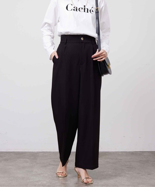 Chez toi（シェトワ）の「センタープレススラックスパンツ（スラックス・レディース・ブラック/グレー/ベージュ・FREE）」の12枚目の写真