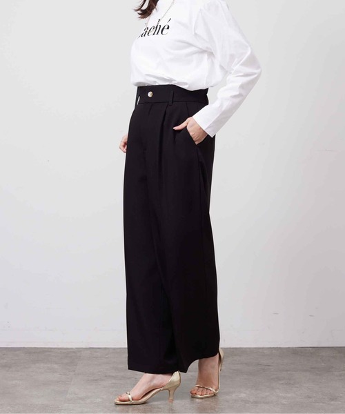 Chez toi（シェトワ）の「センタープレススラックスパンツ（スラックス・レディース・ブラック/グレー/ベージュ・FREE）」の8枚目の写真