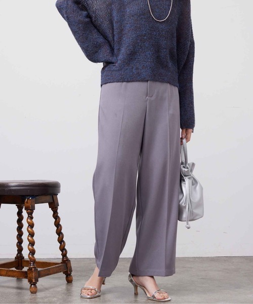 Chez toi（シェトワ）の「センタープレススラックスパンツ（スラックス・レディース・ブラック/グレー/ベージュ・FREE）」の6枚目の写真