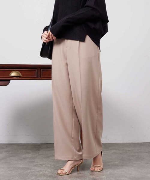 Chez toi（シェトワ）の「センタープレススラックスパンツ（スラックス・レディース・ブラック/グレー/ベージュ・FREE）」の10枚目の写真