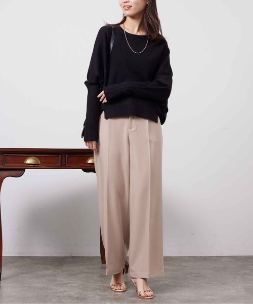 Chez toi（シェトワ）の「センタープレススラックスパンツ（スラックス・レディース・ブラック/グレー/ベージュ・FREE）」の16枚目の写真