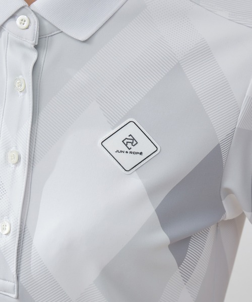 セール】【UV】【接触冷感】マルチアーガイル柄ポロ半袖プルオーバー