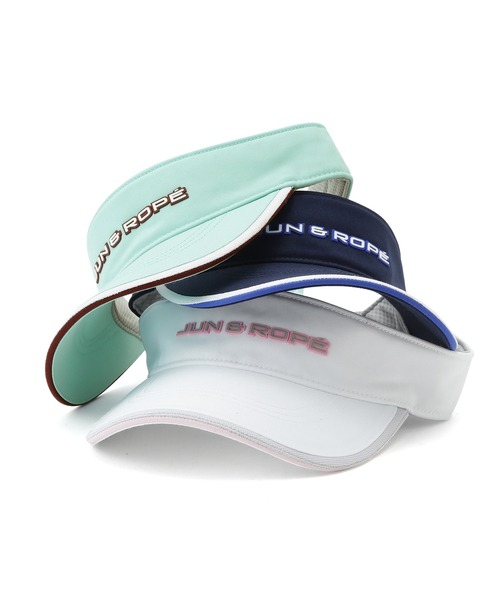 JUN&ROPE'(ジュンアンドロペ)の「アーガイルカラー立体ロゴバイザー(サンバイザー・レディース・ホワイト/ネイビー/ライトグリーン・FREE)」の14枚目の写真