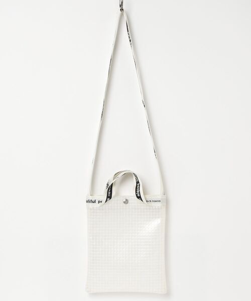 beautiful people（ビューティフルピープル）の「beautiful people plaid vinyl logo tape sacoshe bag 1000611929（ショルダーバッグ・レディース・クリア/ブラック・FREE）」の8枚目の写真