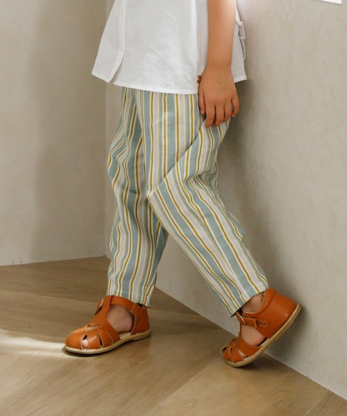 MAKE YOUR DAY(メイクユアデイ)の「ストライプイージーロングパンツ■80~140cm(その他パンツ・キッズ・ブラウン/ブルー/カーキ・100/130/120/110/80/140/90)」の3枚目の写真