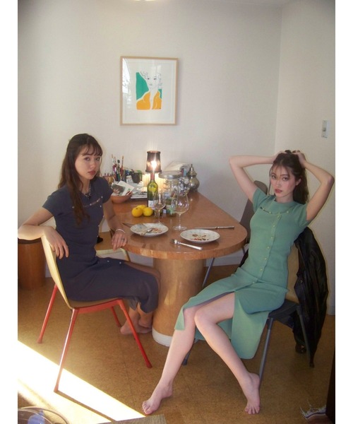 DURAS(デュラス)の「Button design dress(ワンピース・レディース・ブラック/グレー/グリーン・FREE)」の5枚目の写真