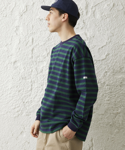JOURNAL STANDARD relume（ジャーナルスタンダード　レリューム）の「【HARDIN KNITWEAR/ハーディンニットウェア】ヘビーウェイト ボーダーTシャツ（Tシャツ/カットソー・メンズ・アイボリー/ブラウン系その他/コバルトブルー・MEDIUM/LARGE）」の6枚目の写真