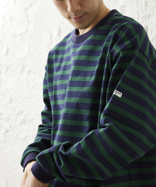 JOURNAL STANDARD relume（ジャーナルスタンダード　レリューム）の「【HARDIN KNITWEAR/ハーディンニットウェア】ヘビーウェイト ボーダーTシャツ（Tシャツ/カットソー・メンズ・アイボリー/ブラウン系その他/コバルトブルー・MEDIUM/LARGE）」の7枚目の写真