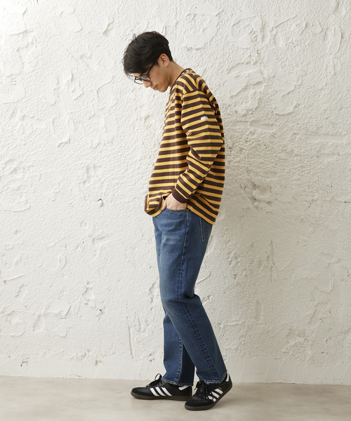 JOURNAL STANDARD relume（ジャーナルスタンダード　レリューム）の「【HARDIN KNITWEAR/ハーディンニットウェア】ヘビーウェイト ボーダーTシャツ（Tシャツ/カットソー・メンズ・アイボリー/ブラウン系その他/コバルトブルー・MEDIUM/LARGE）」の12枚目の写真