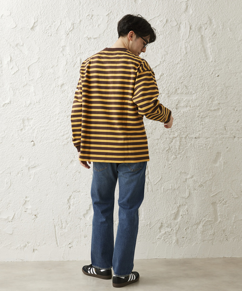 JOURNAL STANDARD relume（ジャーナルスタンダード　レリューム）の「【HARDIN KNITWEAR/ハーディンニットウェア】ヘビーウェイト ボーダーTシャツ（Tシャツ/カットソー・メンズ・アイボリー/ブラウン系その他/コバルトブルー・MEDIUM/LARGE）」の13枚目の写真