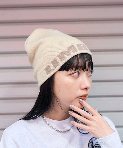 FREAK'S STORE（フリークスストア）の「UMBRO × FREAK'S STORE/アンブロ 別注 UMBROビーニー（ニットキャップ/ビーニー・レディース・サックスブルー/ブラック/オフホワイト/ネイビー/パープル/ブラウン・ONE SIZE）」の18枚目の写真