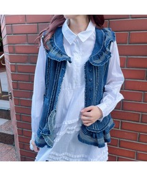 ノン　ピンクハウス　デニムフリルベスト ノン様専用 ピンクハウス デニムフリルベスト