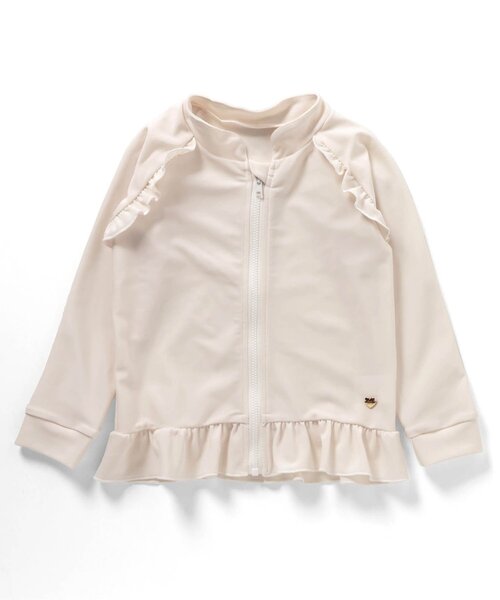 apres les cours（アプレレクール）の「【UVカット】フリルラッシュガード（ラッシュガード・キッズ・アイボリー/ピンク/ドット・80/90/100/110/120/130/140）」の8枚目の写真