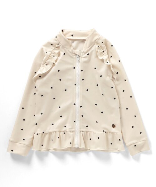 apres les cours（アプレレクール）の「【UVカット】フリルラッシュガード（ラッシュガード・キッズ・アイボリー/ピンク/ドット・80/90/100/110/120/130/140）」の11枚目の写真