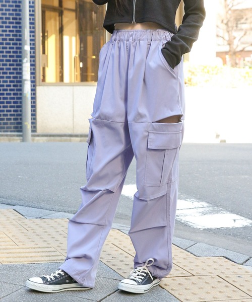 3.3 Field Trip (3.3フィールドトリップ)の「3.3 Field Trip/サイドZIPカーゴパンツ 2989891(カーゴパンツ・レディース・ブラック/ホワイト/チャコール/サックスブルー・LARGE/MEDIUM)」の4枚目の写真