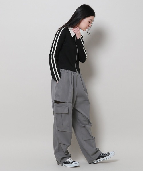 3.3 Field Trip (3.3フィールドトリップ)の「3.3 Field Trip/サイドZIPカーゴパンツ 2989891(カーゴパンツ・レディース・ブラック/ホワイト/チャコール/サックスブルー・LARGE/MEDIUM)」の17枚目の写真