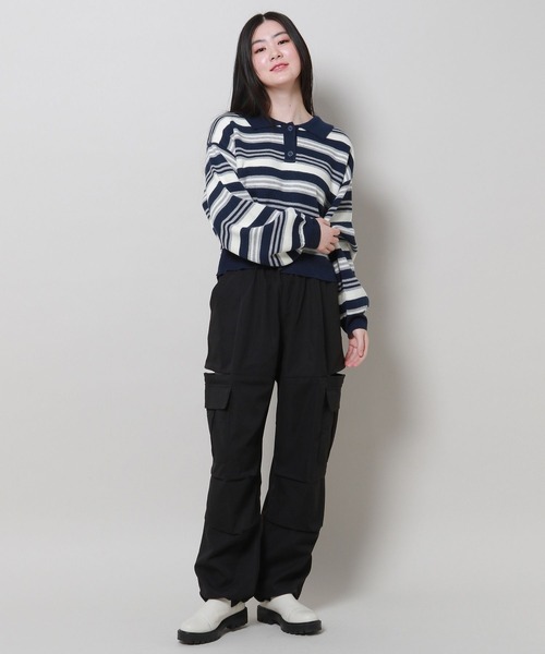 3.3 Field Trip (3.3フィールドトリップ)の「3.3 Field Trip/サイドZIPカーゴパンツ 2989891(カーゴパンツ・レディース・ブラック/ホワイト/チャコール/サックスブルー・LARGE/MEDIUM)」の9枚目の写真