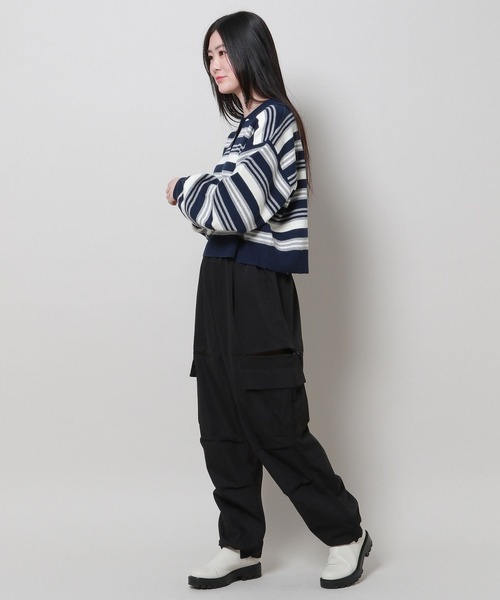 3.3 Field Trip (3.3フィールドトリップ)の「3.3 Field Trip/サイドZIPカーゴパンツ 2989891(カーゴパンツ・レディース・ブラック/ホワイト/チャコール/サックスブルー・LARGE/MEDIUM)」の10枚目の写真