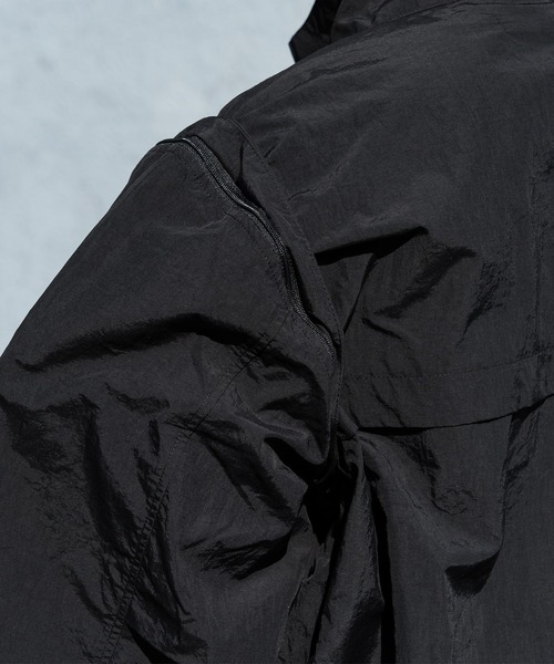 kutir（クティール）の「2wayスタンドネックナイロンブルゾン（ブルゾン・メンズ・チャコールグレー/ブラック/ライトグレー/ネイビー/カーキ・LARGE/MEDIUM/SMALL）」の21枚目の写真