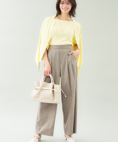 abahouse mavie（アバハウスマヴィ）の「麻タッチキーネック2WAYカーデ（カーディガン/ボレロ・レディース・チャコールグレー/イエロー/ホワイト・フリー）」の15枚目の写真