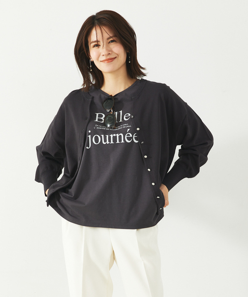 abahouse mavie（アバハウスマヴィ）の「麻タッチキーネック2WAYカーデ（カーディガン/ボレロ・レディース・チャコールグレー/イエロー/ホワイト・フリー）」の19枚目の写真