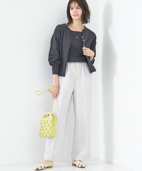 abahouse mavie（アバハウスマヴィ）の「麻タッチキーネック2WAYカーデ（カーディガン/ボレロ・レディース・チャコールグレー/イエロー/ホワイト・フリー）」の21枚目の写真