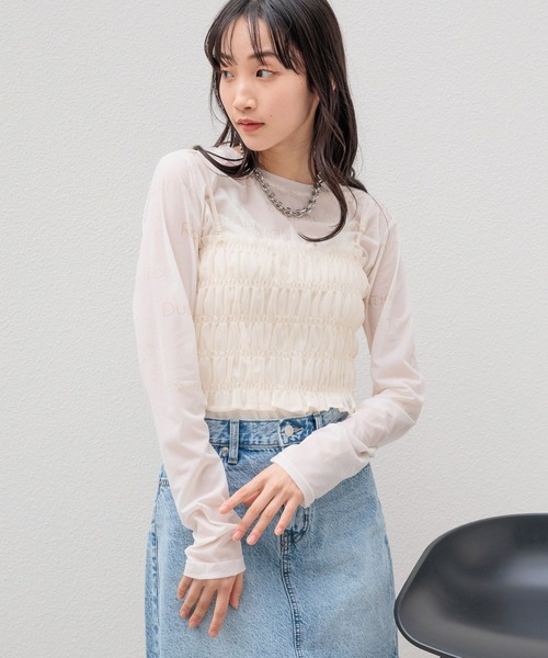 LOWRYS FARM（ローリーズファーム）の「シアーアソートクルーＬＳ 103917（Tシャツ/カットソー・レディース・ベージュ/その他1/その他2/その他/グレー・FREE）」の16枚目の写真