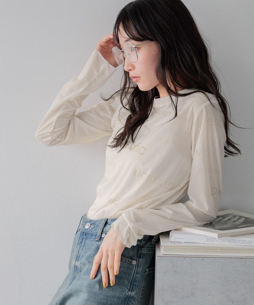 LOWRYS FARM（ローリーズファーム）の「シアーアソートクルーＬＳ 103917（Tシャツ/カットソー・レディース・ベージュ/その他1/その他2/その他/グレー・FREE）」の12枚目の写真