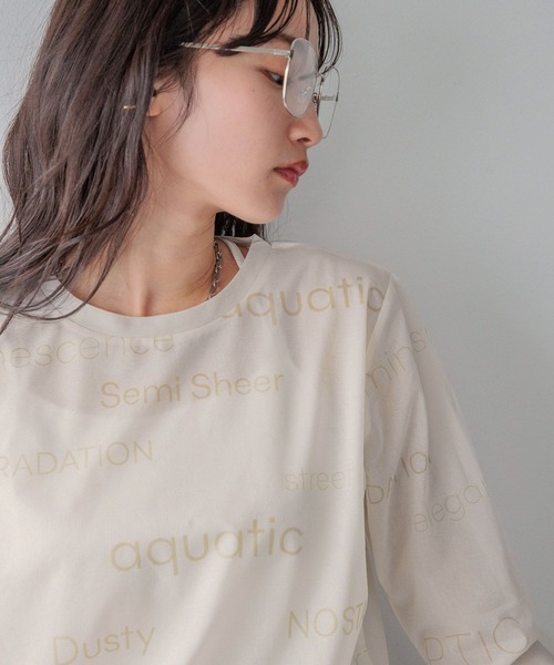 LOWRYS FARM（ローリーズファーム）の「シアーアソートクルーＬＳ 103917（Tシャツ/カットソー・レディース・ベージュ/その他1/その他2/その他/グレー・FREE）」の14枚目の写真