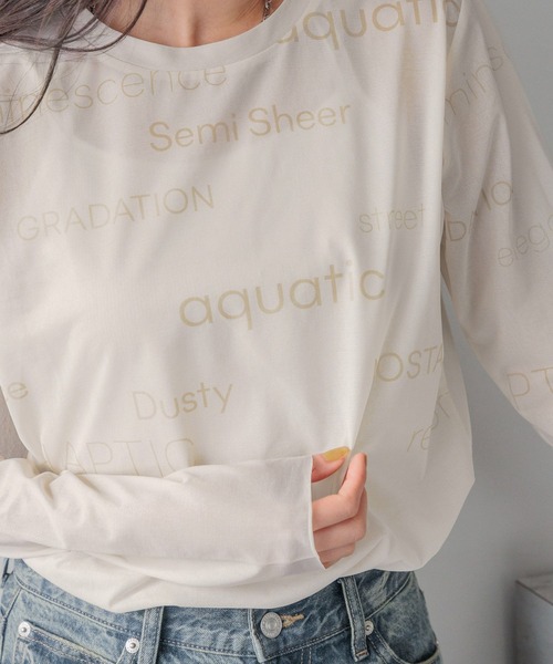 LOWRYS FARM（ローリーズファーム）の「シアーアソートクルーＬＳ 103917（Tシャツ/カットソー・レディース・ベージュ/その他1/その他2/その他/グレー・FREE）」の15枚目の写真