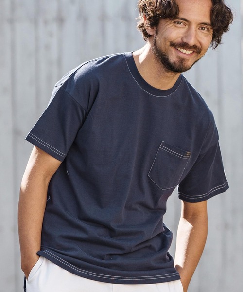 mt8905- stitch accent pocket-T Tシャツ（Tシャツ/カットソー）｜1minute 1second（ワンミニットワンセカンド）