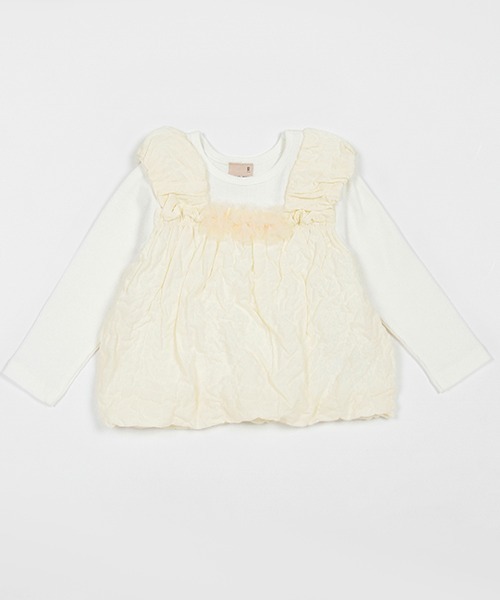 petit main(プティマイン)の「ぽこぽこチュニックドッキング長T(シャツ/ブラウス・キッズ・ライトグリーン/アイボリー/ライトピンク・80cm/90cm/110cm/120cm/130cm/100cm)」の10枚目の写真